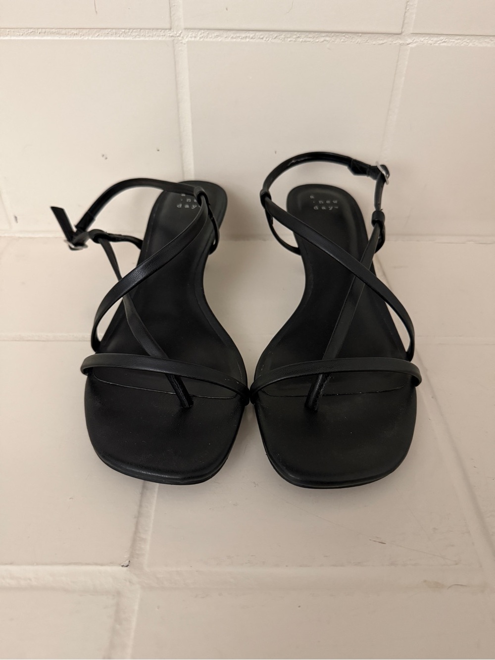 Target Black Strappy Square-Toe Women's Sandals